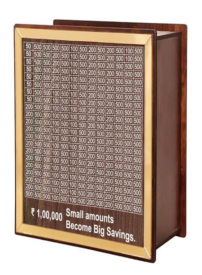 ADK Wooden Piggy Bank for Kids & Adults, Coin Box with Carved Design, Savings Box, Mini Bank, Donation Box, Smart Money Box, Wooden Coin Box, Money Saver, Piggy Bank with Numbers - Image 2